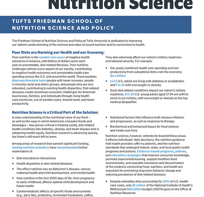 Nutrition Science Fact Sheet